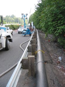 Fused piping along roadway