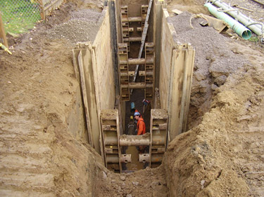 Example of open trench construction
