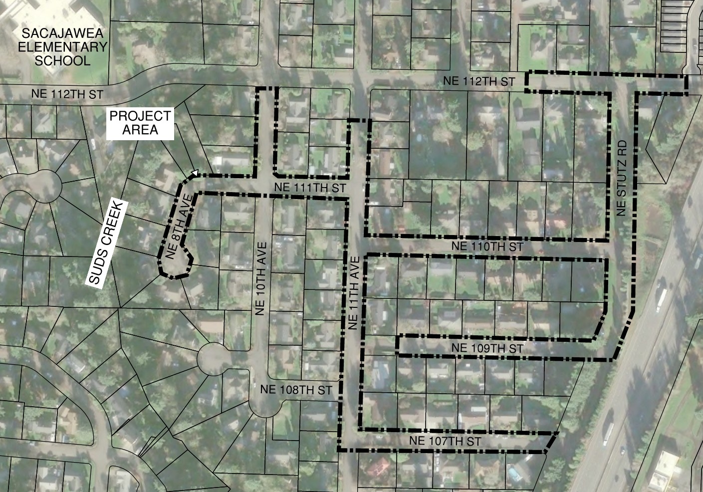 Wallace Heights Septic Elimination Project Area Map